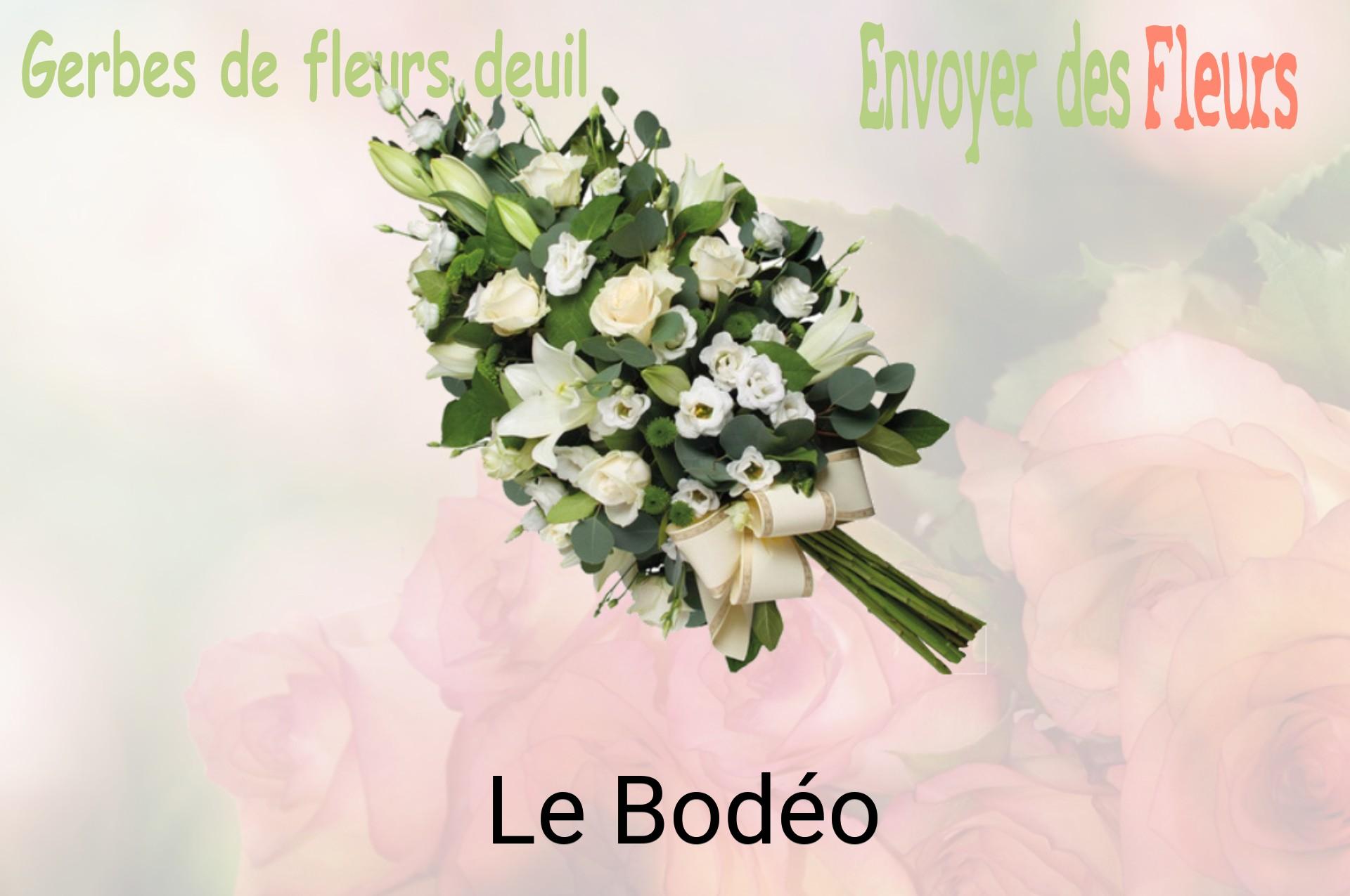 Gerbe de fleurs de deuil livrée à Le Bodéo